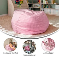 Oversized Light Pink Dot Bean Bag Chair