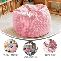 Small Light Pink Dot Kids Bean Bag Chair