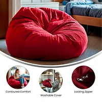 Oversized Solid Red Bean Bag Chair