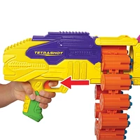 Adventure Force Tetrashot Dart Blaster 100 Piece Set, Includes 98 Foam Darts