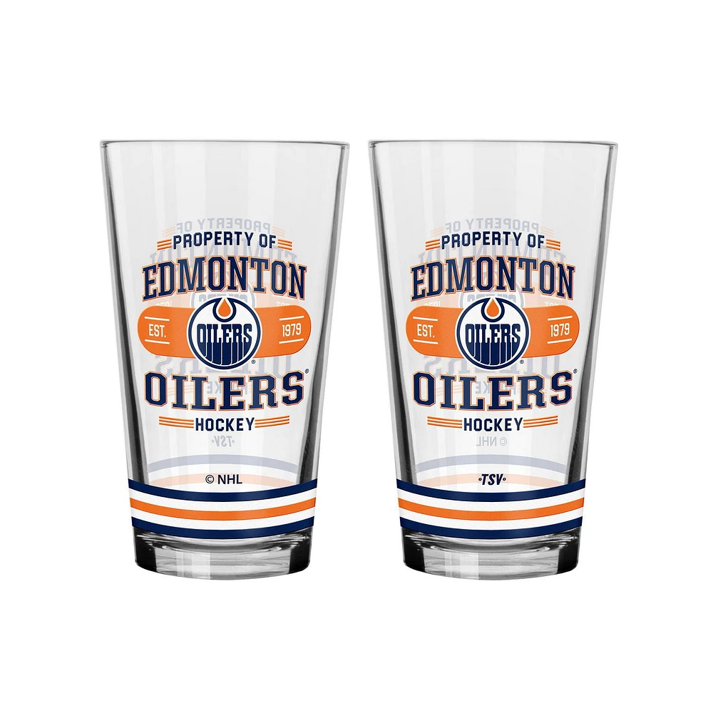 2 PACK MIXING GLASS SET - EDMONTON OILERS