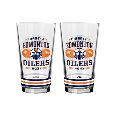 2 PACK MIXING GLASS SET - EDMONTON OILERS