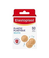 ELASTOPLAST Plastic Water-Resistant Bandages | beige | All-purpose | Discreet size | Protect small wounds | Strong Adhesion | Water-resistant | Repel Water and Dirt | Bacteria Shield | Latex Free, 50 spots