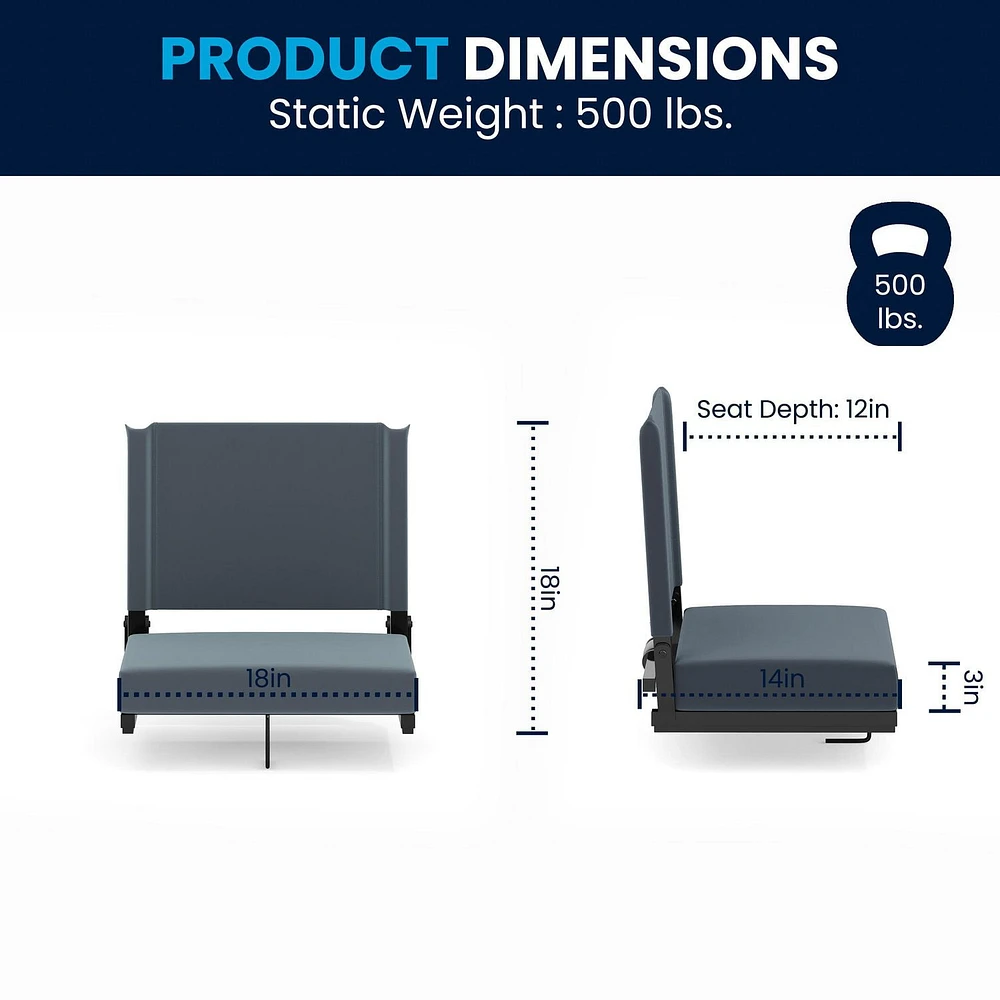 Grandstand Comfort Seats by Flash with Ultra-Padded Seat in Red