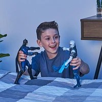 Batman 12-inch Metal-Tech Batman Action Figure (Black/Light Blue Suit), for KidsKids Toys for Boys Aged 3 and up