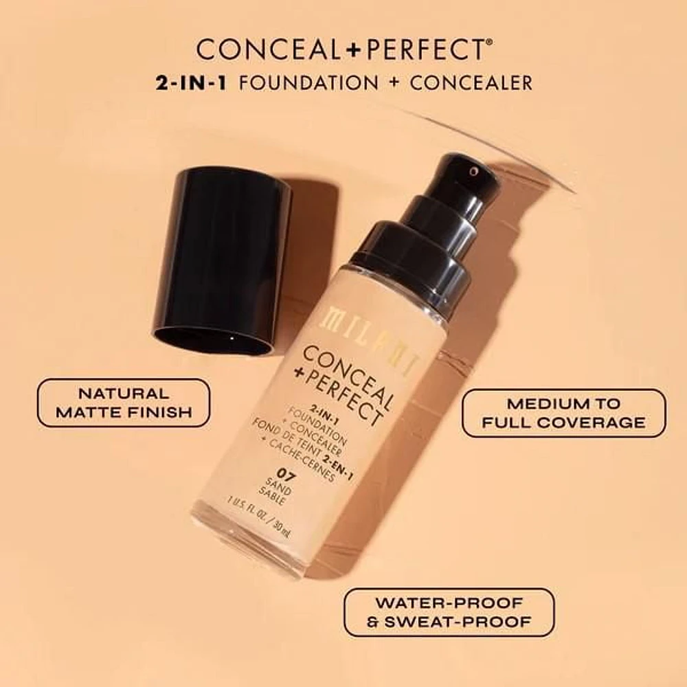 Milani : Fond de teint + Correcteur 2 en 1 Conceal + Perfect Fond de Teint