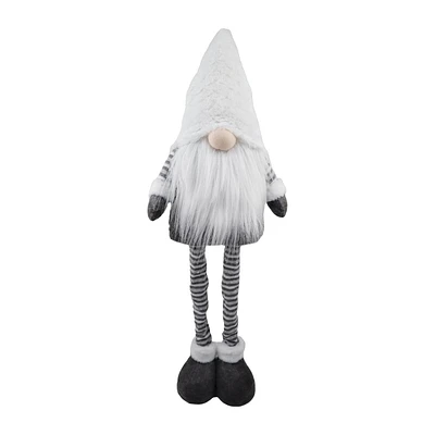 Holiday Time 35 inches Extendable Gnome Decor, Grey and White Colors, 35 inch, Festive