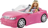 Barbie Doll and Pink Convertible