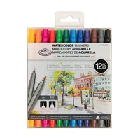 Royal & Langnickel - 12pc Dual Tip Artist Markers - Pointed Round Tip and Fineliner, 12pc Dual Tip Marker