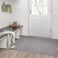 3-ft x 4-ft Two-Tone Silver Mist Grey Hardy Needlepunch Non-Slip Absorbent Indoor Floor Mat, 3-ft x 4-ft