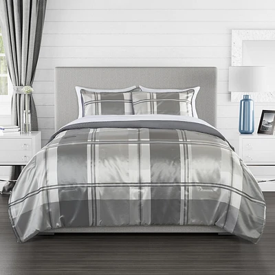 Springmaid Spencer Plaid Grey Comforter Set, Available in Double/Queen and King!