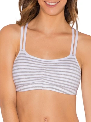 Fruit of the Loom Soutien-gorge de sport en coton à bretelles spaghetti pour femme, lot 3 Tailles 34, 36, 38, 40