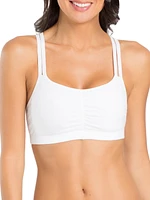 Fruit of the Loom Soutien-gorge de sport en coton à bretelles spaghetti pour femme, lot 3 Tailles 34, 36, 38, 40