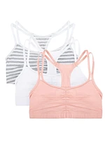 Fruit of the Loom Soutien-gorge de sport en coton à bretelles spaghetti pour femme, lot 3 Tailles 34, 36, 38, 40