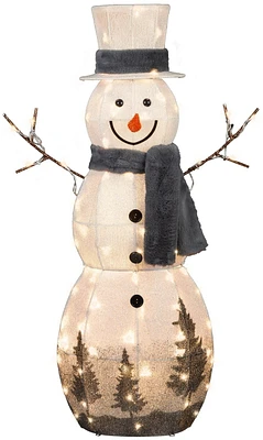 Sparkle Glitterscape Trees 4ft Snowman (Classic White)