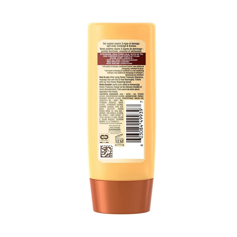 Garnier Whole Blends Honey Treasures Revitalisant Réparateur pour Cheveux Secs et Abîmés, 89ml Répare les cheveux abîmés