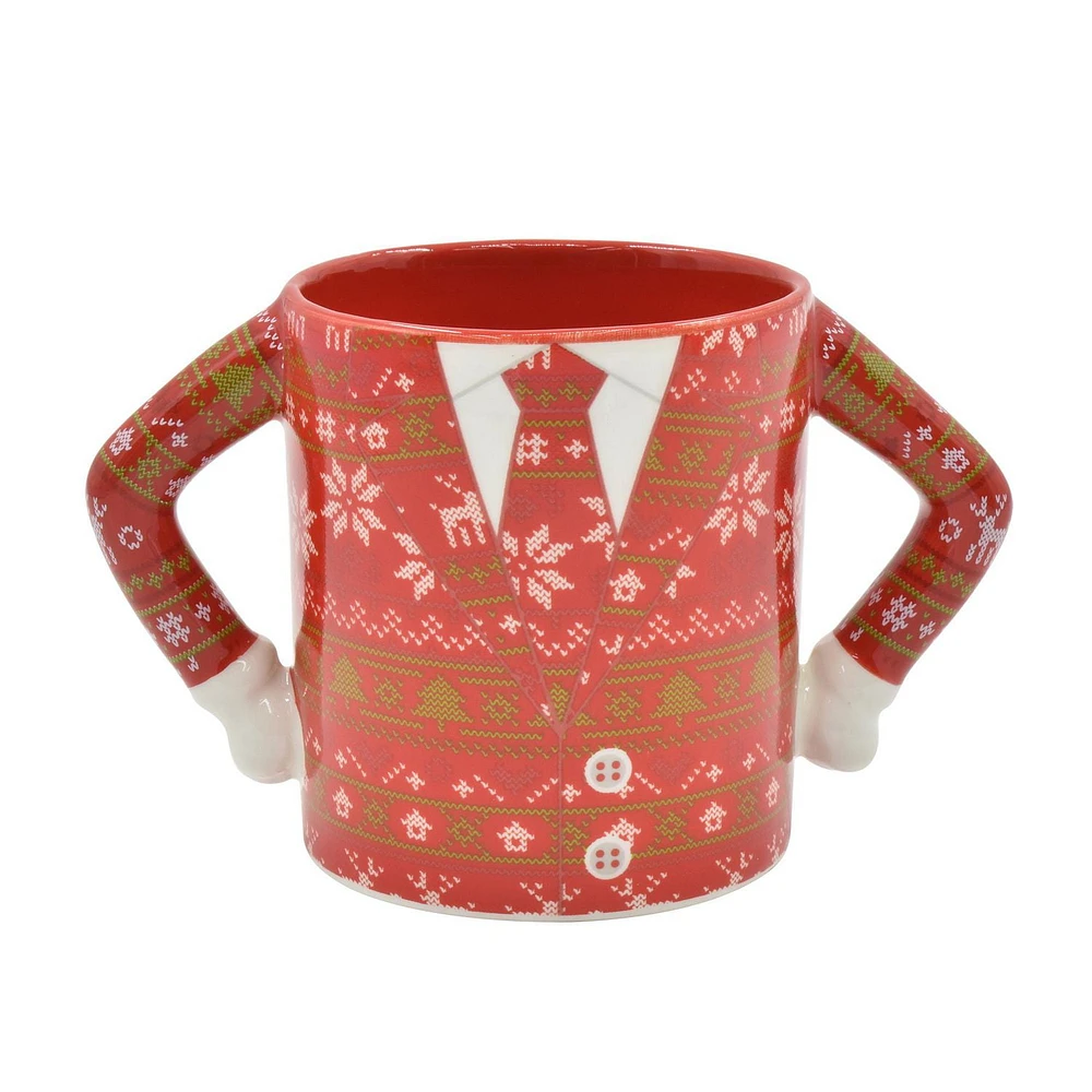 HOLIDAY TIME REINDEER SUIT DESIGN UGLY SWEATER MUG