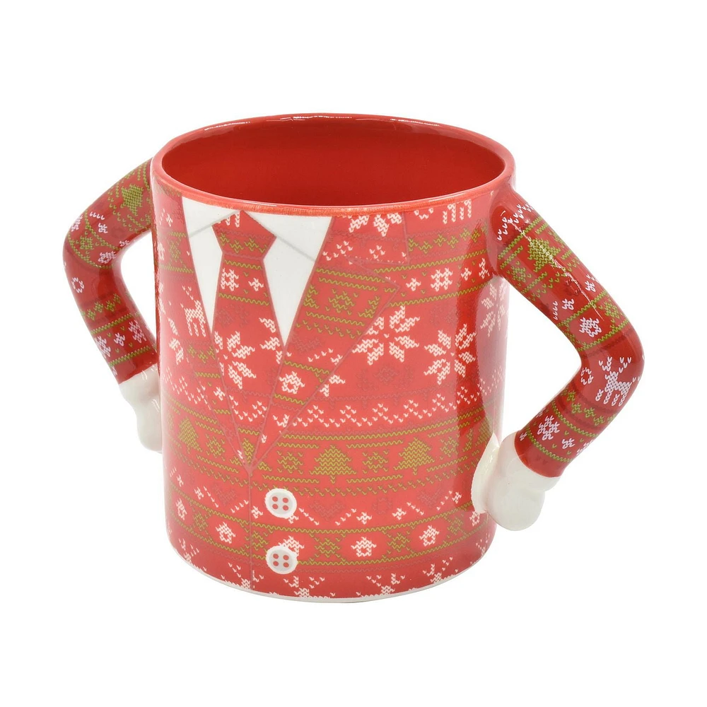 HOLIDAY TIME REINDEER SUIT DESIGN UGLY SWEATER MUG