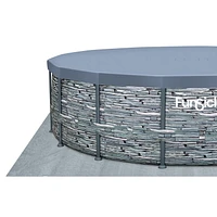 Funsicle 18ft Oasis Designer Round Above Ground Metal Frame Swimming Pool