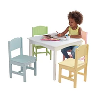 KidKraft Nantucket Table & 4 Pastel Chairs