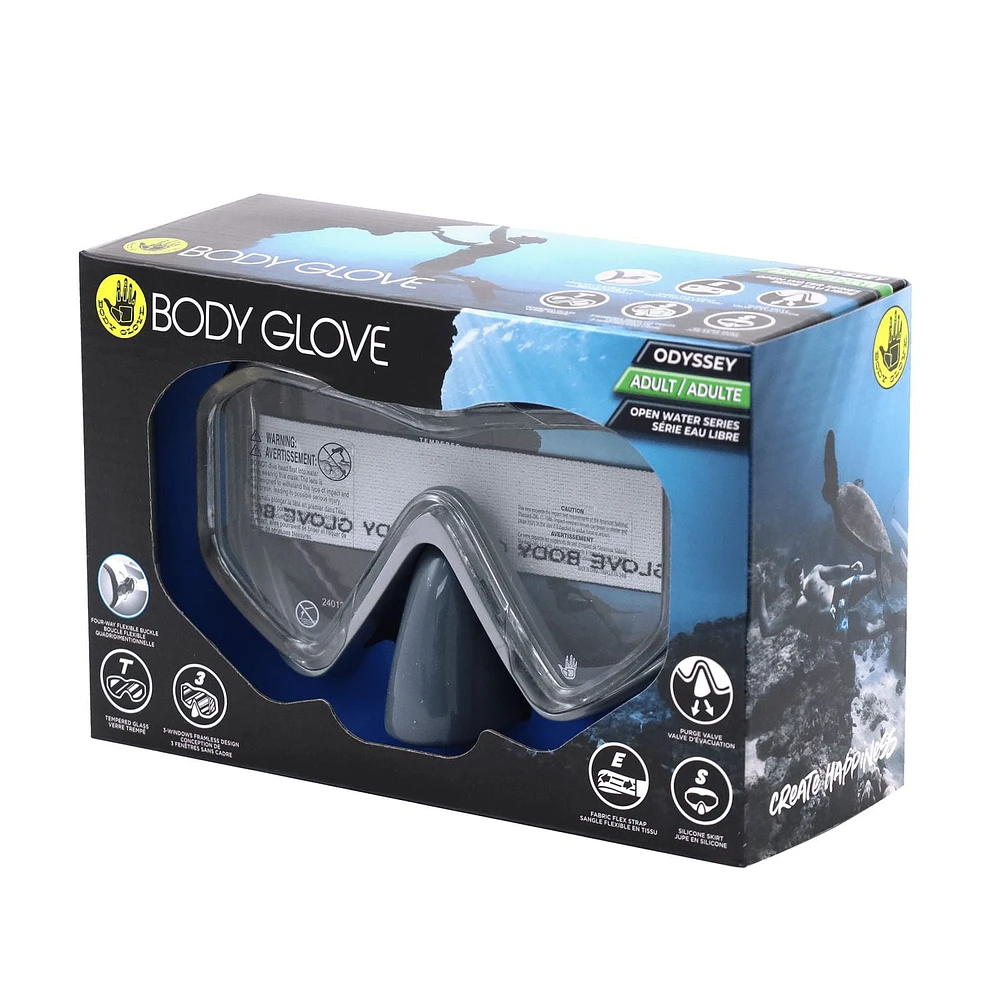 BODY GLOVE ADULT ODYSSEY MASK, OPEN WATER SERIES