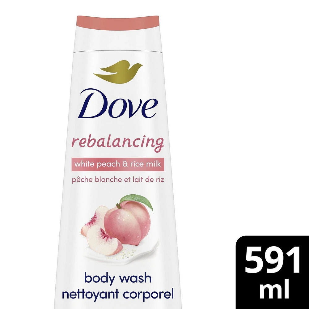 Dove Rebalancing White Peach & Rice Milk Body Wash 591ml, 591ml