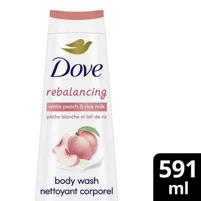 Dove Rebalancing White Peach & Rice Milk Body Wash 591ml, 591ml