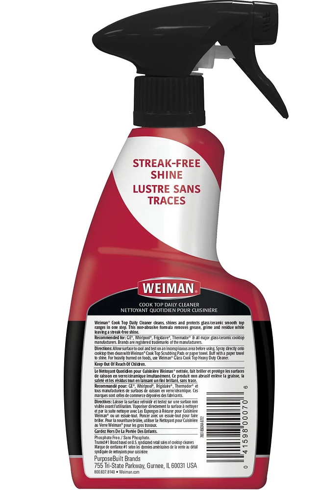 Weiman Daily Cook Top Cleaner, 12 oz, Streak-Free Cleaner