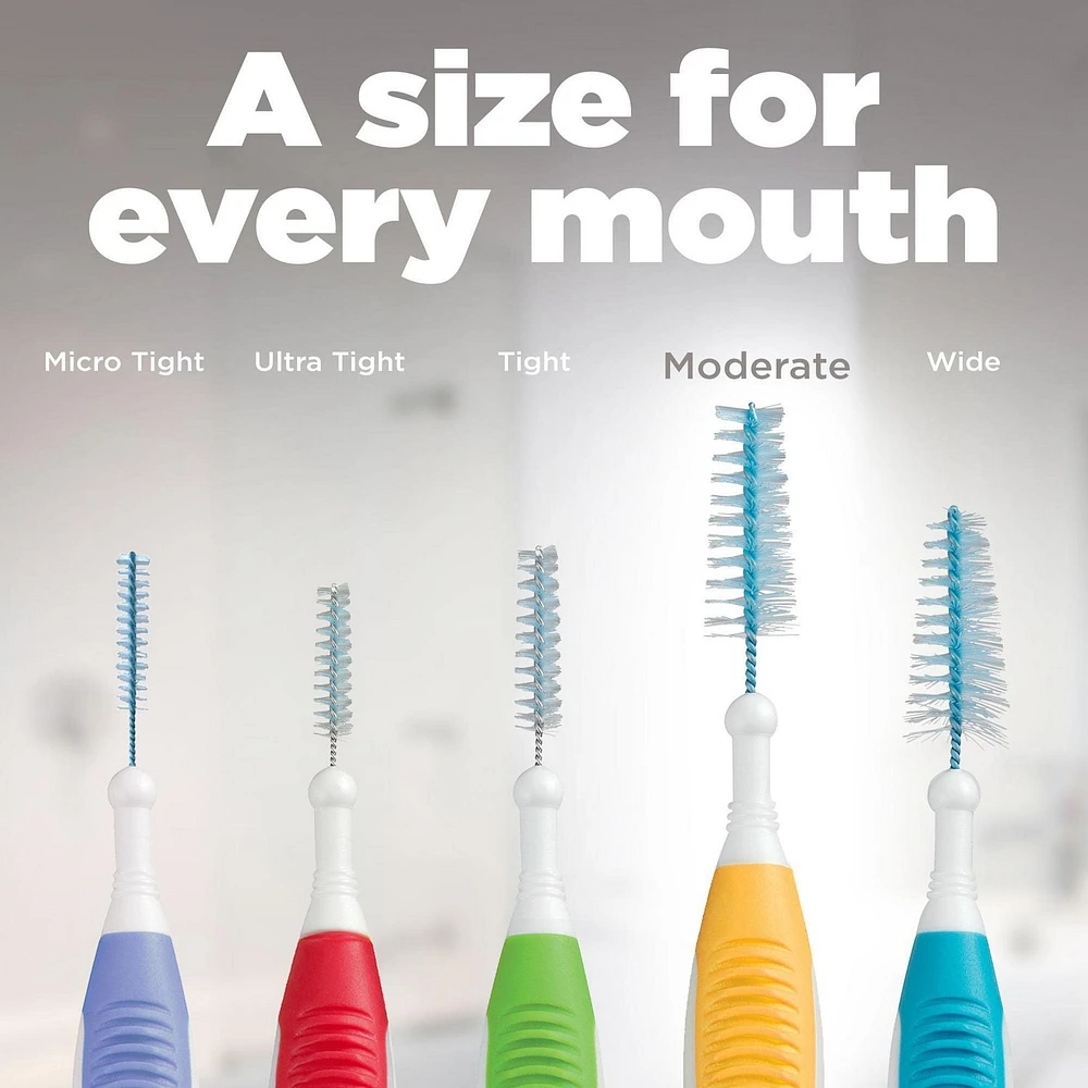 GUM® PROXABRUSH® Interdental Cleaning Brushes, Moderate, Remove up to 25% more plaque**