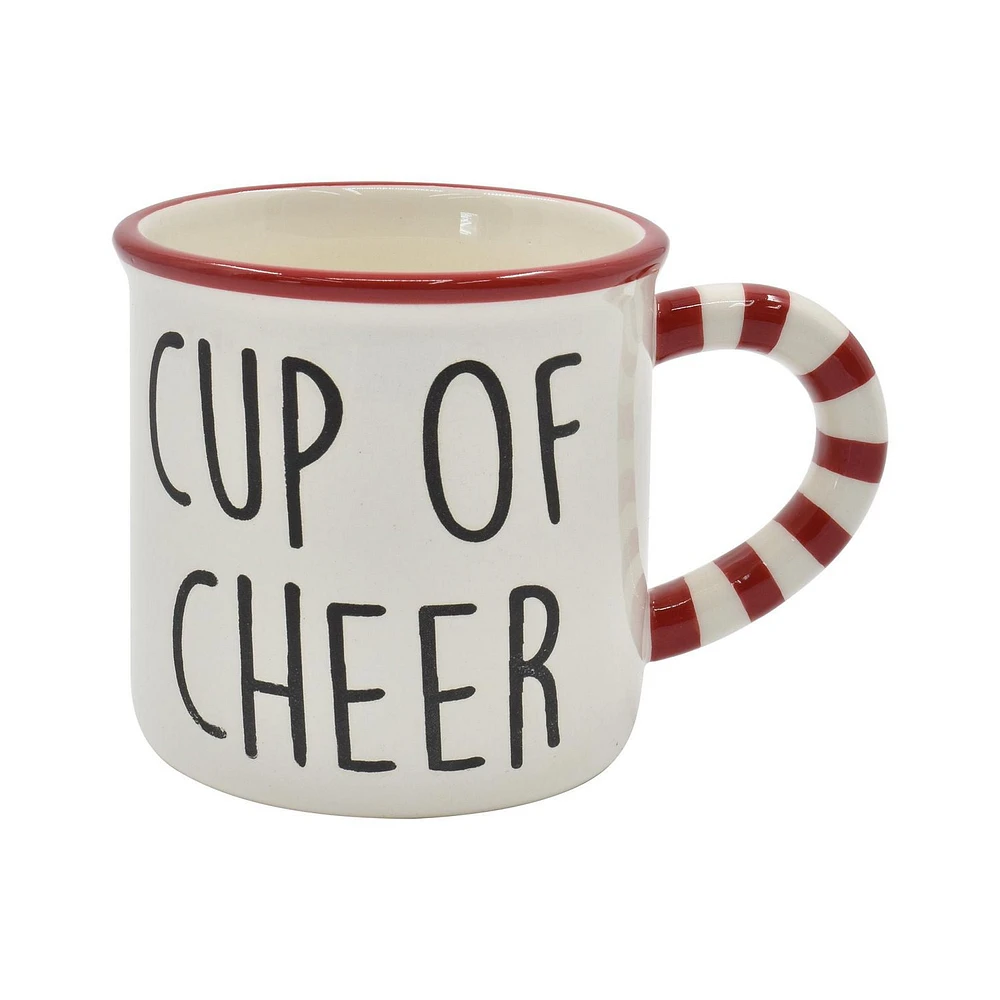 HOLIDAY TIME CUP OF CHEER DESIGN DOLOMITE MUG