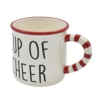 HOLIDAY TIME CUP OF CHEER DESIGN DOLOMITE MUG