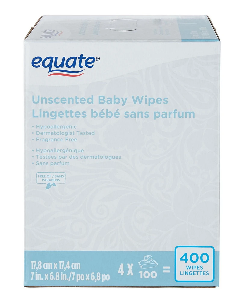 Equate Unscented Baby Wipes, 400 wipes