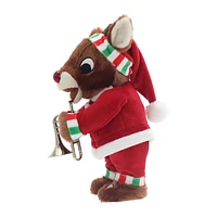  13” Rudolph The Red Nosed Reindeer Animated Rudolph With Trumpet Plush Toy, 13” Animated Rudolph With Trumpet