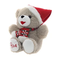 Holiday Time 9” Snowflake Teddy Brown and Red Boy, 9” Snowflake Teddy BR & RD Boy