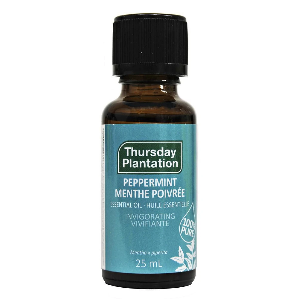 Thursday Plantation Huile de Menthe Poivree 100% Pure Huile de Menthe Poivree 25mL 100% Pure