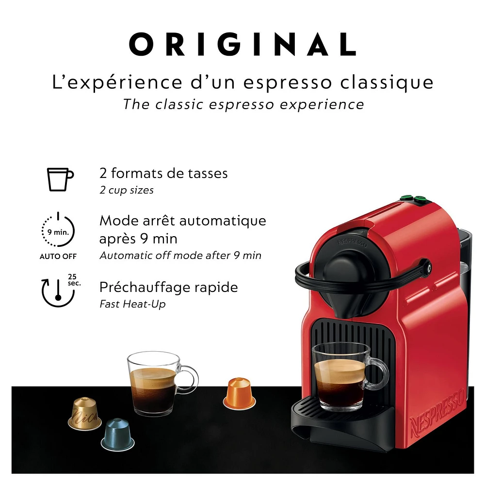 Nespresso Inissia Espresso Machine by Breville, Ruby Red