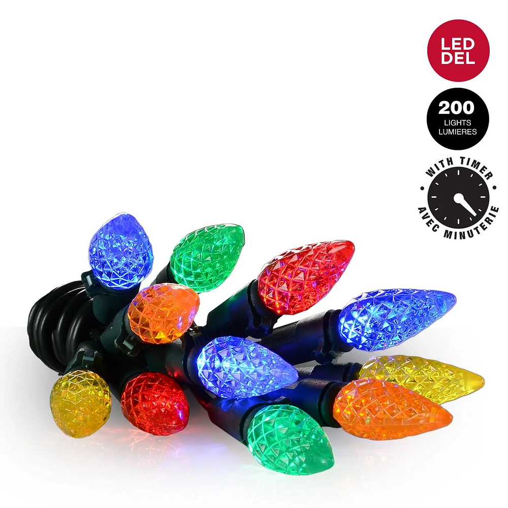 200 count C6 Multifunction Multicolor LED Light String, LED Light String