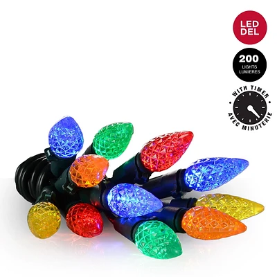 200 count C6 Multifunction Multicolor LED Light String, LED Light String