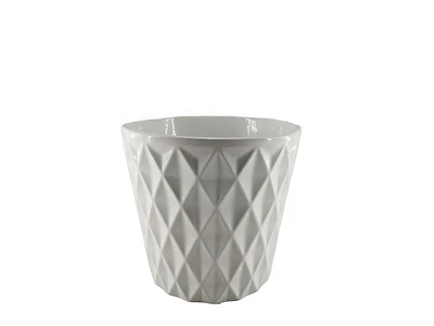 8IN TAPERED GEO POT, Flower pot