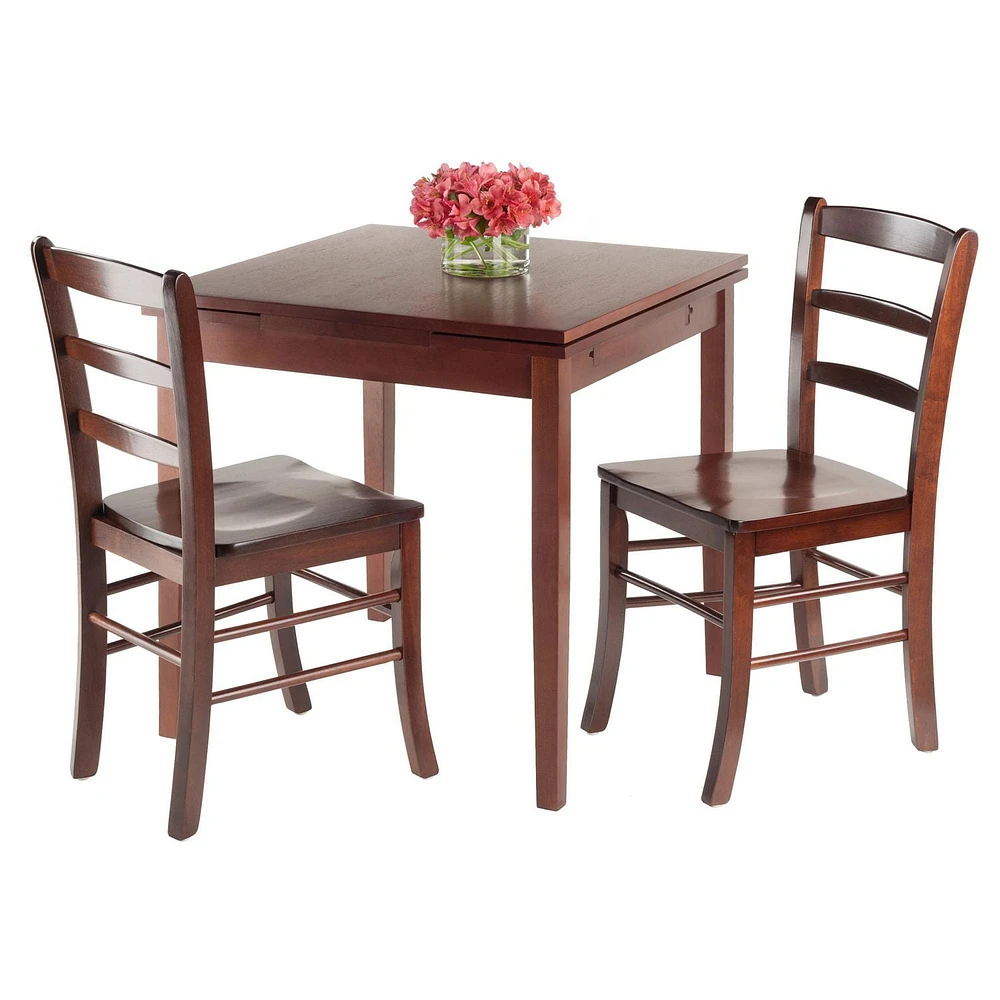 Winsome - Pulman 3PC Extension Table & Ladder Back Chairs