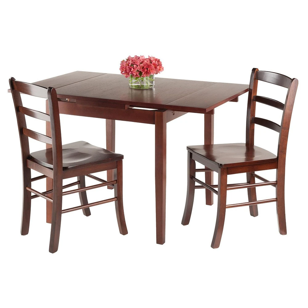 Winsome - Pulman 3PC Extension Table & Ladder Back Chairs