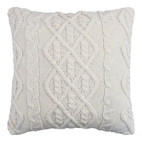 FRAÎCHE Holiday Cable Knit Cushion, 18x18-in, 18 in. x 18 in.