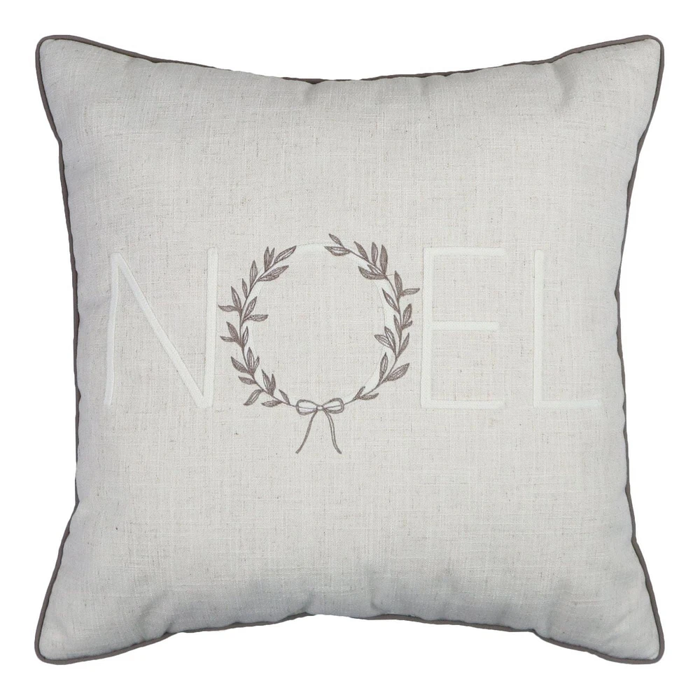 FRAÎCHE Holiday Noel Cushion, 18x18-in, 18 in. x 18 in.