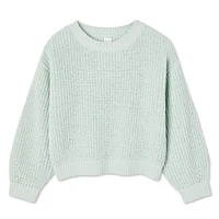 George Girls' Chenille Crew Neckline Sweater