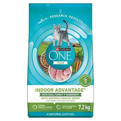 Purina ONE +Plus Indoor Advantage Turkey, Dry Cat Food, 1.8-7.2 kg