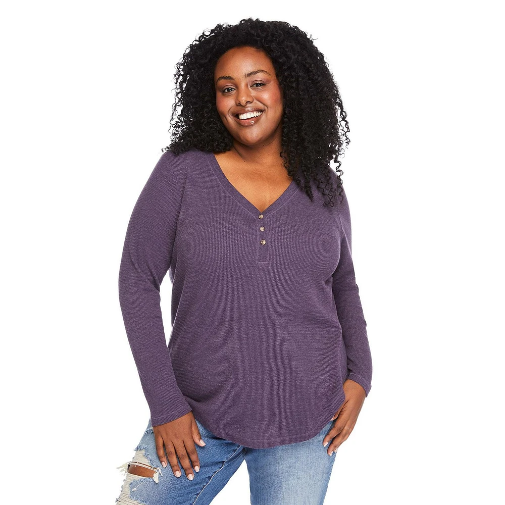 George Plus Women's Waffle Knit Henley