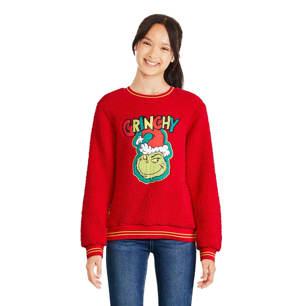 The Grinch Girls' Faux Shearling Popover