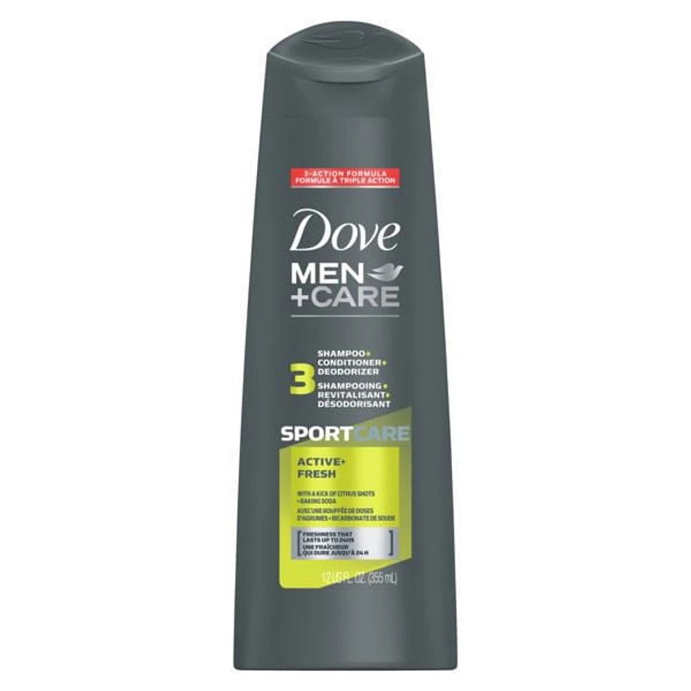 Dove Men Care Active+Fresh 2 in 1 Shampoo and Conditioner, 355ml Shampoo + Conditioner