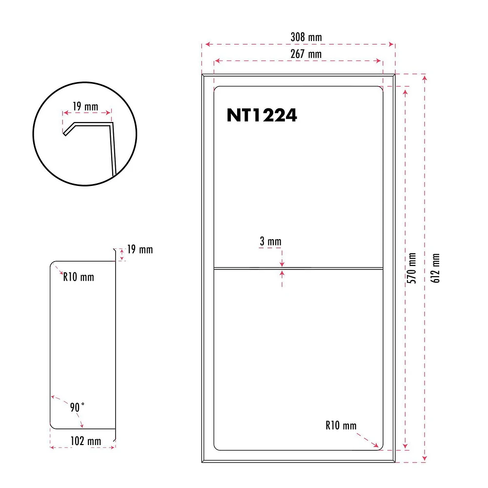 The akuaplus® wall mount shower niche 12 in. x 24 in., with shelf made in stainless steel.