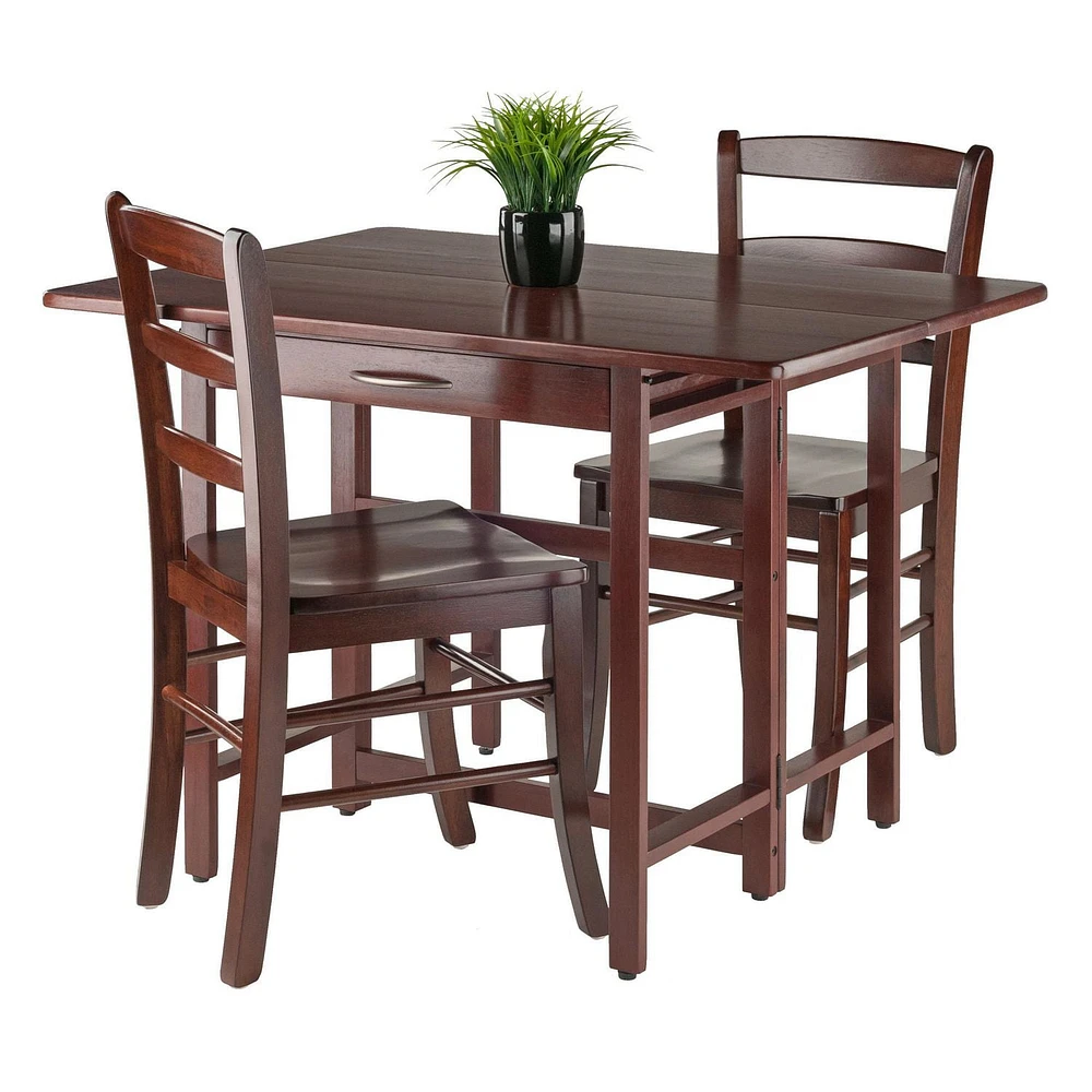 Winsome Taylor 3PC Drop Leaf Table & Ladder Back Chair